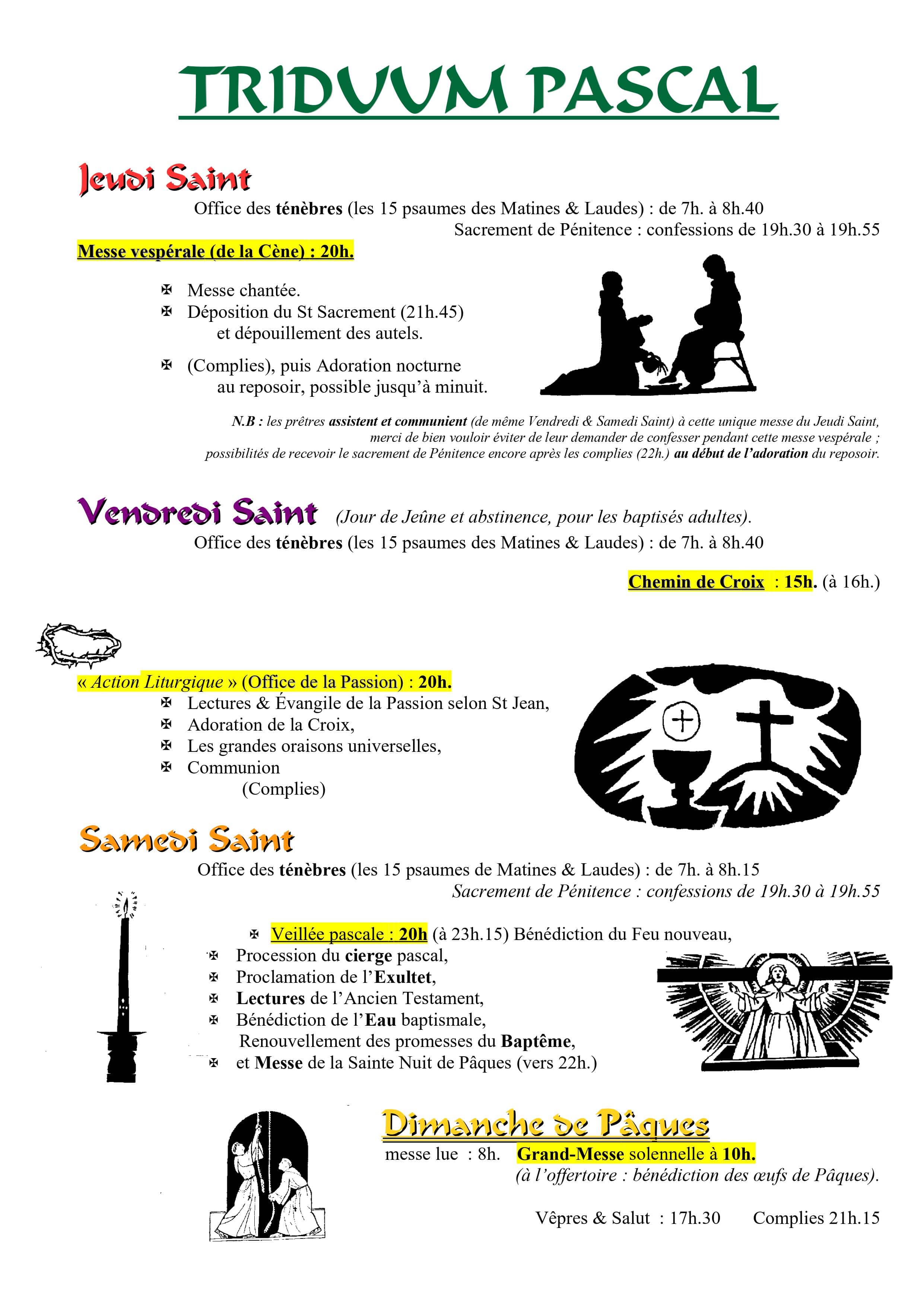 Les horaires complets de la semaine sainte à Riaumont